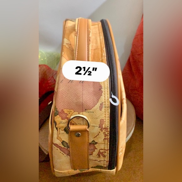 💼🧳FEMOOBORO TRAVEL BAG, LEATHER, MAP PRINT💼IITALY🧳#FEMO - Picture 14 of 17